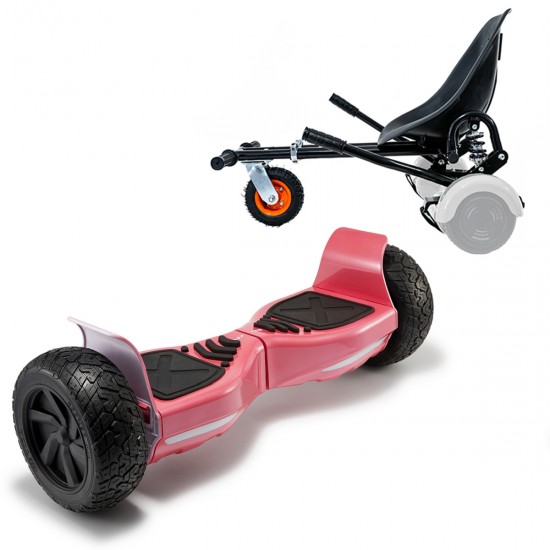 Pachet Hoverboard 8.5 inch cu Scaun cu Suspensii, Hummer Red, Autonomie Standard si Hoverkart Negru cu Suspensii Duble, Smart Balance