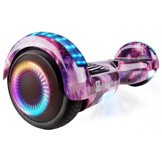 Pachet Hoverboard 6.5 inch cu Scaun Standard, Regular Galaxy Pink PRO, Autonomie Standard si Hoverkart Ergonomic Portocaliu, Smart Balance 2