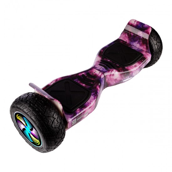 Pachet Hoverboard 8.5 inch cu Scaun cu Suspensii, Hummer Galaxy Pink PRO, Autonomie Standard si Hoverkart Albastru cu Suspensii Duble, Smart Balance 7