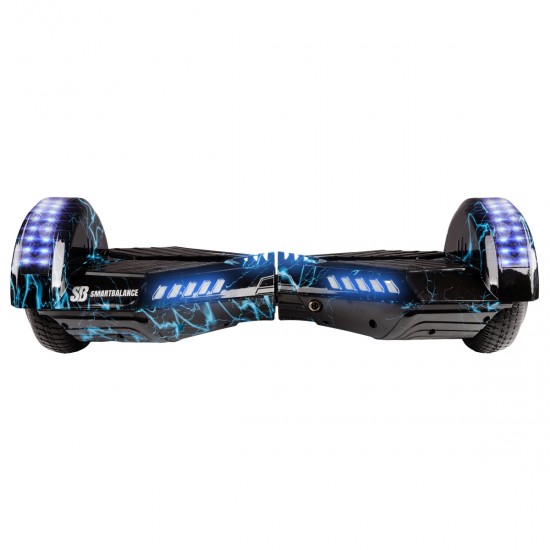 Pachet Hoverboard 6.5 inch cu Scaun Standard, Transformers Thunderstorm Blue PRO, Autonomie Extinsa si Hoverkart Ergonomic Roz, Smart Balance 3