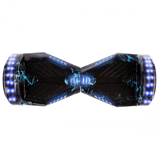 Pachet Hoverboard 6.5 inch cu Scaun Standard, Transformers Thunderstorm Blue PRO, Autonomie Extinsa si Hoverkart Ergonomic Roz, Smart Balance 4