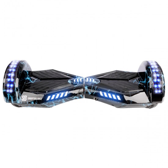 Pachet Hoverboard 6.5 inch cu Scaun Standard, Transformers Thunderstorm Blue PRO, Autonomie Extinsa si Hoverkart Ergonomic Roz, Smart Balance 5