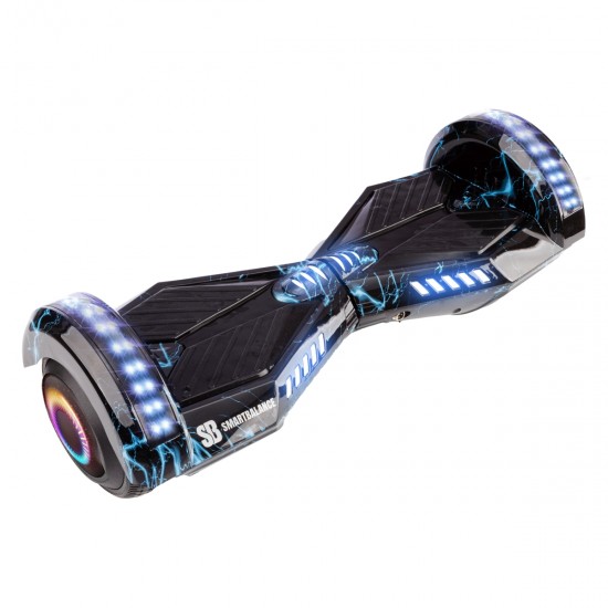 Pachet Hoverboard 6.5 inch cu Scaun cu Suspensii, Transformers Thunderstorm Blue PRO, Autonomie Standard si Hoverkart Negru cu Suspensii Duble, Smart Balance 6