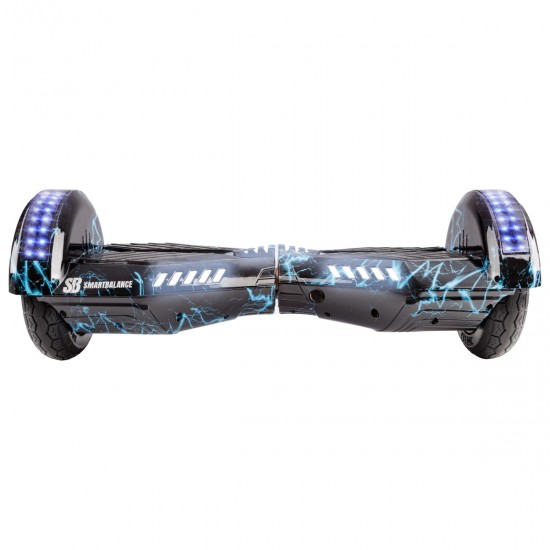 Pachet Hoverboard 8 inch cu Scaun cu Suspensii, Transformers Thunderstorm Blue PRO, Autonomie Standard si Hoverkart Negru cu Suspensii Duble, Smart Balance 3