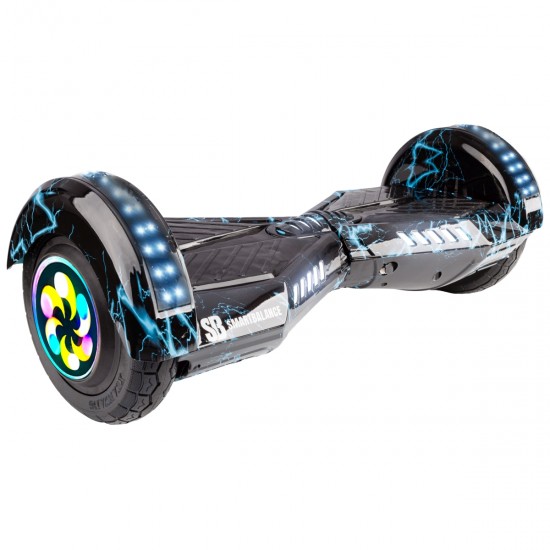 Pachet Hoverboard 8 inch cu Scaun cu Suspensii, Transformers Thunderstorm Blue PRO, Autonomie Standard si Hoverkart Negru cu Suspensii Duble, Smart Balance 6