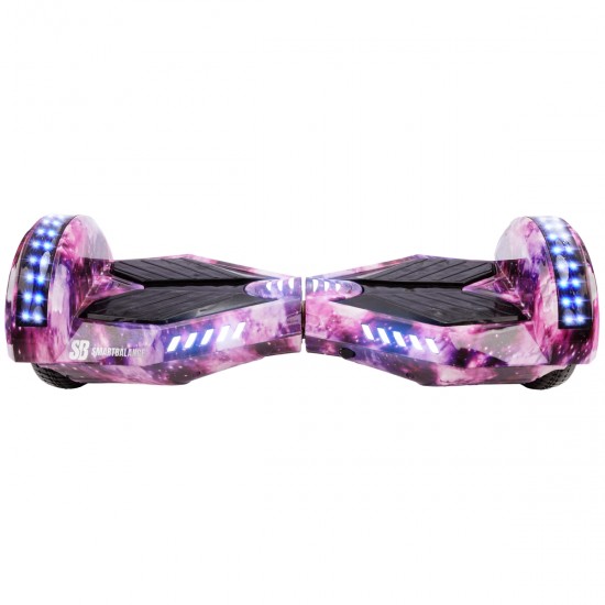 Pachet Hoverboard 6.5 inch cu Scaun Standard, Transformers Galaxy Pink PRO, Autonomie Standard si Hoverkart Ergonomic Alb, Smart Balance 5