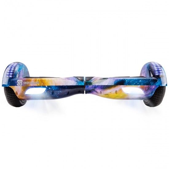 Pachet Hoverboard 6.5 inch cu Scaun cu Suspensii, Regular Galaxy Orange PRO, Autonomie Extinsa si Hoverkart Rosu cu Suspensii Duble, Smart Balance 3