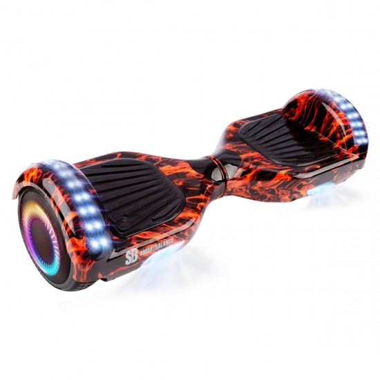 Pachet Hoverboard 6.5 inch cu Scaun Standard, Regular Flame PRO, Autonomie Extinsa si Hoverkart Ergonomic Portocaliu, Smart Balance 6