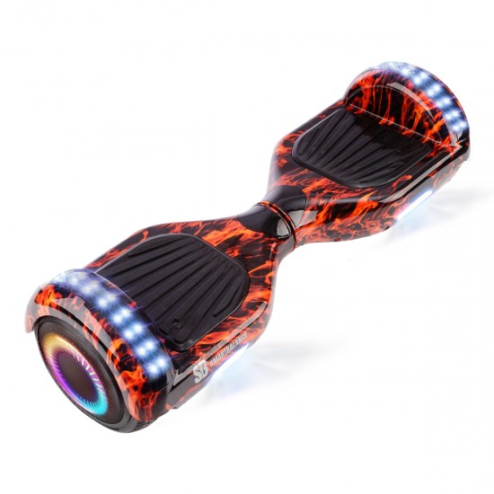 Pachet Hoverboard 6.5 inch cu Scaun cu Suspensii, Regular Flame PRO, Autonomie Extinsa si Hoverkart Rosu cu Suspensii Duble, Smart Balance 7