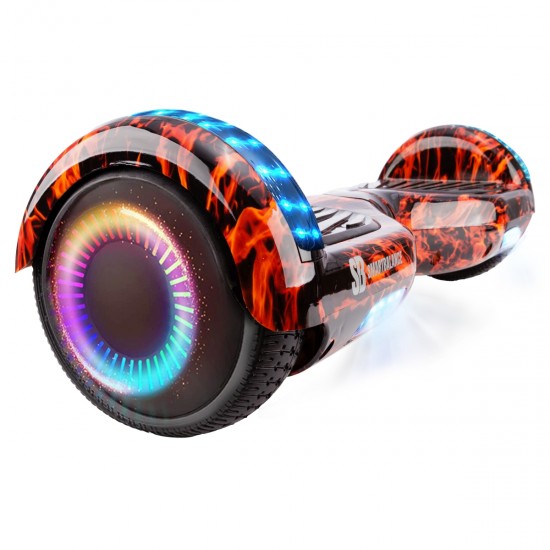 Pachet Hoverboard 6.5 inch cu Scaun cu Suspensii, Regular Flame PRO, Autonomie Extinsa si Hoverkart Albastru cu Suspensii Duble, Smart Balance 2