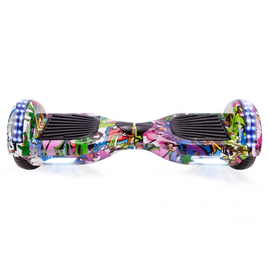 Pachet Hoverboard 6.5 inch cu Scaun cu Suspensii, Regular Multicolor PRO, Autonomie Extinsa si Hoverkart Rosu cu Suspensii Duble, Smart Balance 5