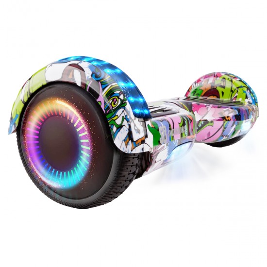 Pachet Hoverboard 6.5 inch cu Scaun Standard, Regular Multicolor PRO, Autonomie Standard si Hoverkart Ergonomic Rosu, Smart Balance 2