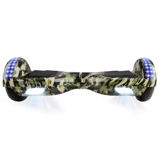 Pachet Hoverboard 6.5 inch cu Scaun Standard, Regular Camouflage PRO, Autonomie Extinsa si Hoverkart Ergonomic Roz, Smart Balance 3