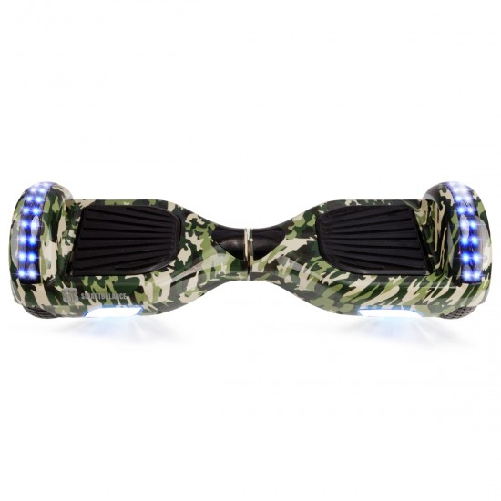 Pachet Hoverboard 6.5 inch cu Scaun cu Suspensii, Regular Camouflage PRO, Autonomie Standard si Hoverkart Negru cu Suspensii Duble, Smart Balance 5