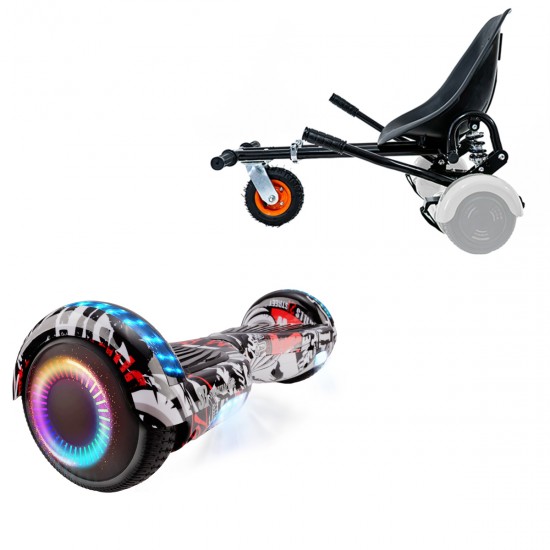 Pachet Hoverboard 6.5 inch cu Scaun cu Suspensii, Regular Last Dead PRO, Autonomie Extinsa si Hoverkart Negru cu Suspensii Duble, Smart Balance