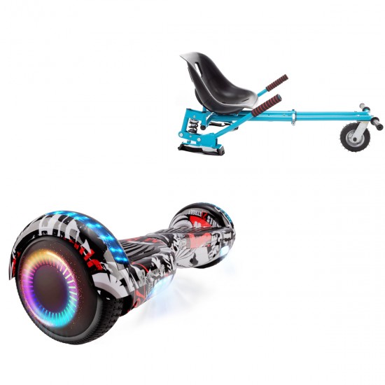 Pachet Hoverboard 6.5 inch cu Scaun cu Suspensii, Regular Last Dead PRO, Autonomie Standard si Hoverkart Albastru cu Suspensii Duble, Smart Balance