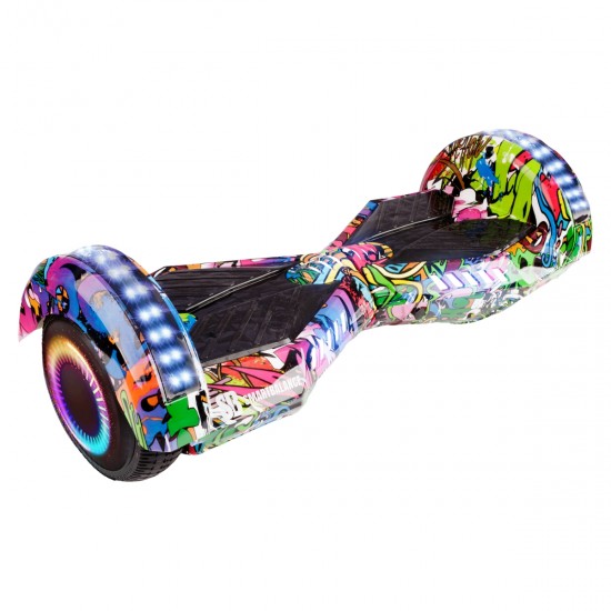 Pachet Hoverboard 6.5 inch cu Scaun Standard, Transformers Multicolor PRO, Autonomie Extinsa si Hoverkart Ergonomic Portocaliu, Smart Balance 6