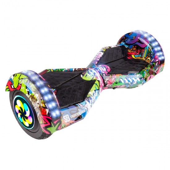 Pachet Hoverboard 8 inch cu Scaun cu Suspensii, Transformers Multicolor PRO, Autonomie Standard si Hoverkart Negru cu Suspensii Duble, Smart Balance 6