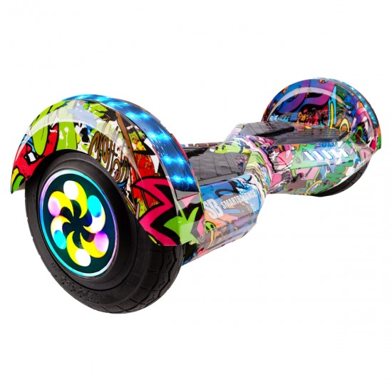 Pachet Hoverboard 8 inch cu Scaun cu Suspensii, Transformers Multicolor PRO, Autonomie Standard si Hoverkart Negru cu Suspensii Duble, Smart Balance 2