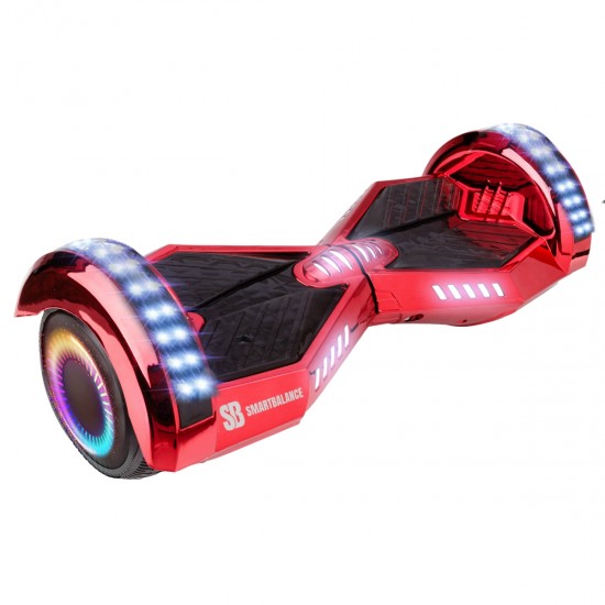 Pachet Hoverboard 6.5 inch cu Scaun Standard, Transformers ElectroRed PRO, Autonomie Standard si Hoverkart Ergonomic Alb, Smart Balance 6