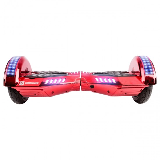 Pachet Hoverboard 8 inch cu Scaun cu Suspensii, Transformers ElectroRed PRO, Autonomie Extinsa si Hoverkart Negru cu Suspensii Duble, Smart Balance 3