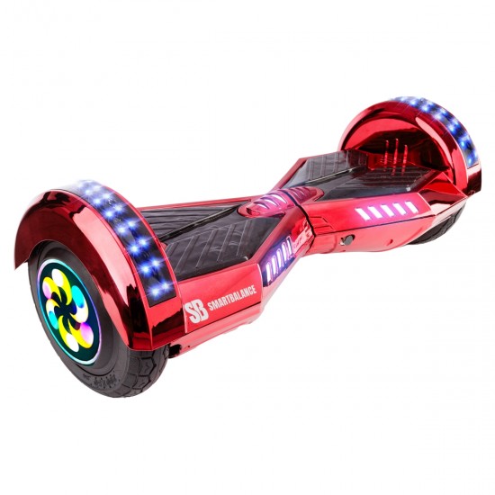 Pachet Hoverboard 8 inch cu Scaun cu Suspensii, Transformers ElectroRed PRO, Autonomie Standard si Hoverkart Negru cu Suspensii Duble, Smart Balance 6