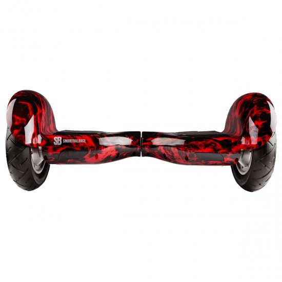 Set Hoverboard 10 inch cu Scaun Standard, Off-Road Flame, Autonomie Extinsa si Hoverkart Ergonomic Negru, Smart Balance 3