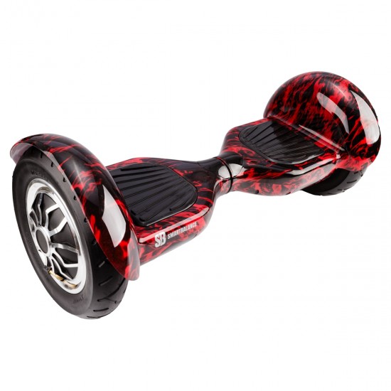 Set Hoverboard 10 inch cu Scaun Standard, Off-Road Flame, Autonomie Extinsa si Hoverkart Ergonomic Negru, Smart Balance 6