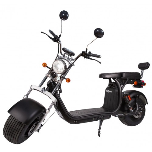 Moped Electric Premium SB50 Urban License plus pachet Extended Range - baterie extra de 20Ah, 1500W, 40Ah total, 45km-h, 120 km Autonomie, Negru, Smart Balance
