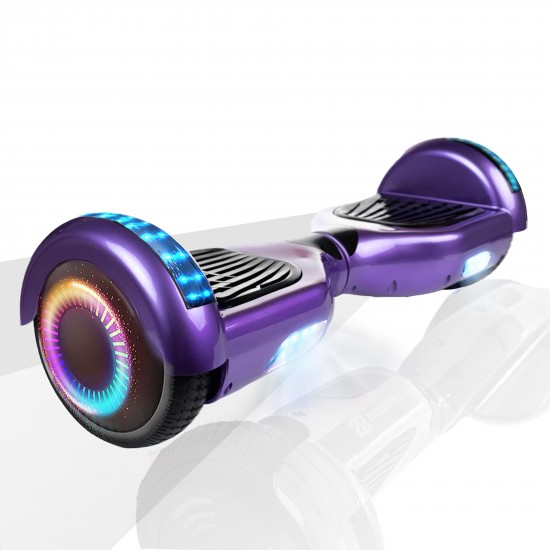 Pachet Hoverboard 6.5 inch cu Scaun Standard, Regular Purple PRO, Autonomie Extinsa si Hoverkart Ergonomic Rosu, Smart Balance 2