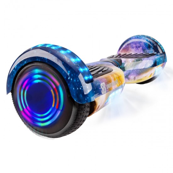 Pachet Hoverboard 6.5 inch cu Scaun cu Suspensii, Regular Galaxy Orange Junior, Autonomie Standard si Hoverkart Rosu cu Suspensii Duble, Smart Balance 2