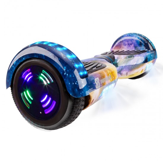 Pachet Hoverboard 6.5 inch cu Scaun Standard, Regular Galaxy Orange Junior, Autonomie Standard si Hoverkart Ergonomic Portocaliu, Smart Balance 2