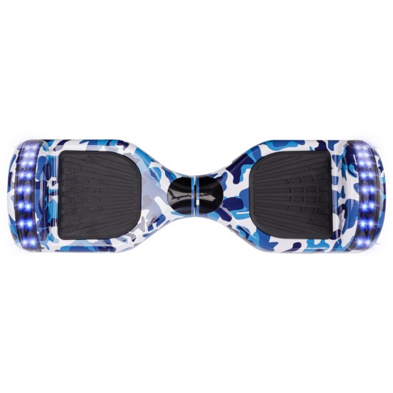 Pachet Hoverboard 6.5 inch cu Scaun Standard, Regular Camouflage Blue Junior, Autonomie Standard si Hoverkart Ergonomic Rosu, Smart Balance 3